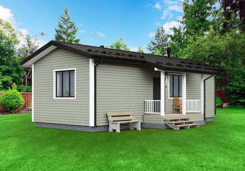 Проект каркасного дома 50 м² на 2 спальни
