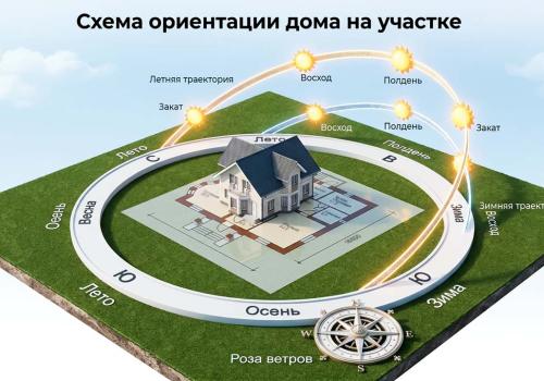Размещение дома на участке и ориентация дома по сторонам света