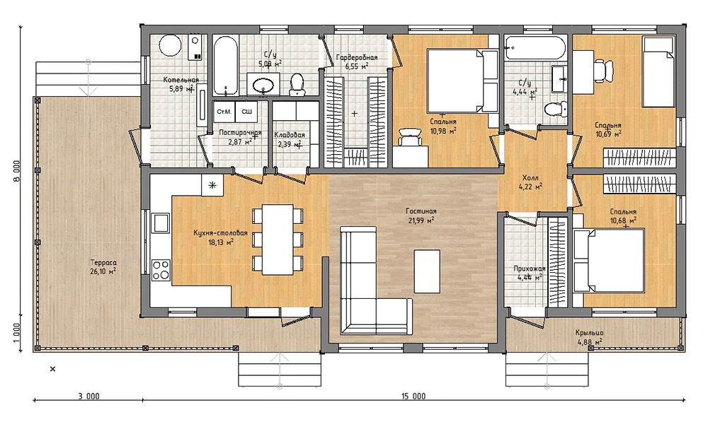 планировка каркасный дом 1 этаж площадь 100 кв м