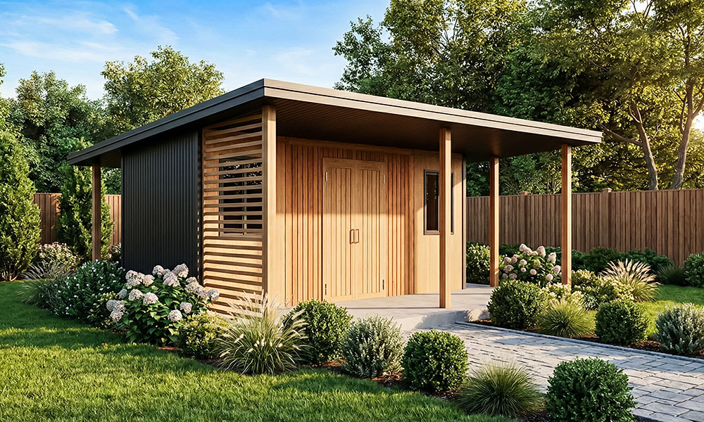 хозблок из дерева для частного дома и дачи