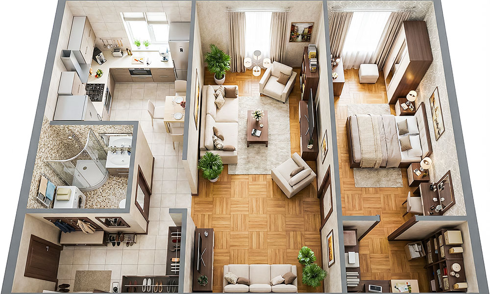 планировка двух-комнатной квартиры