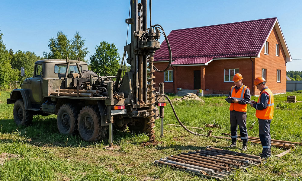 буровая установка геология участка перед стройкой дома