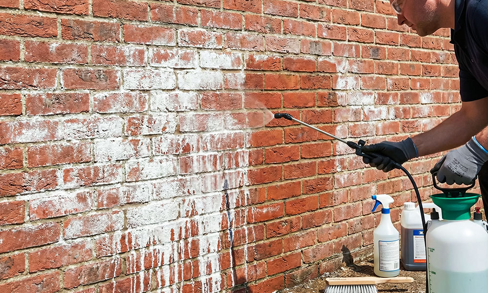 как убрать белые пятна (высолы) на кирпичной кладке
