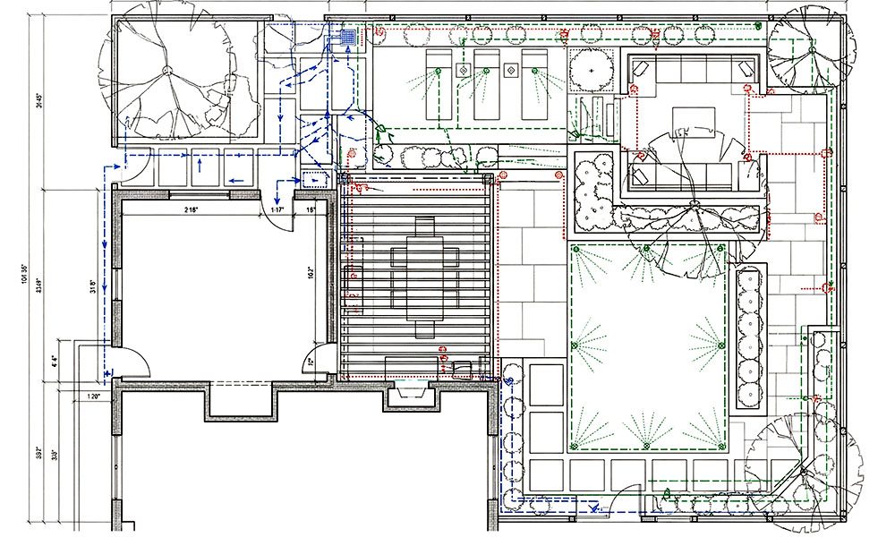 Генеральный план участка с инженерными сетями