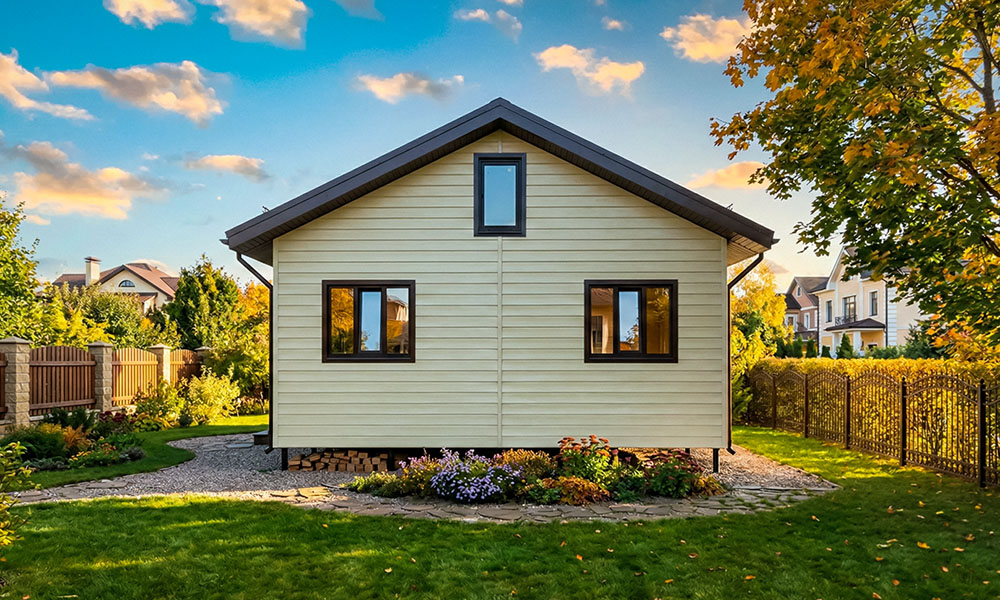 Внешний вид каркасного дома 8х10 метров