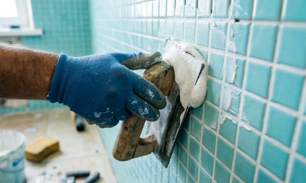 затирка швов на плитке шпателем