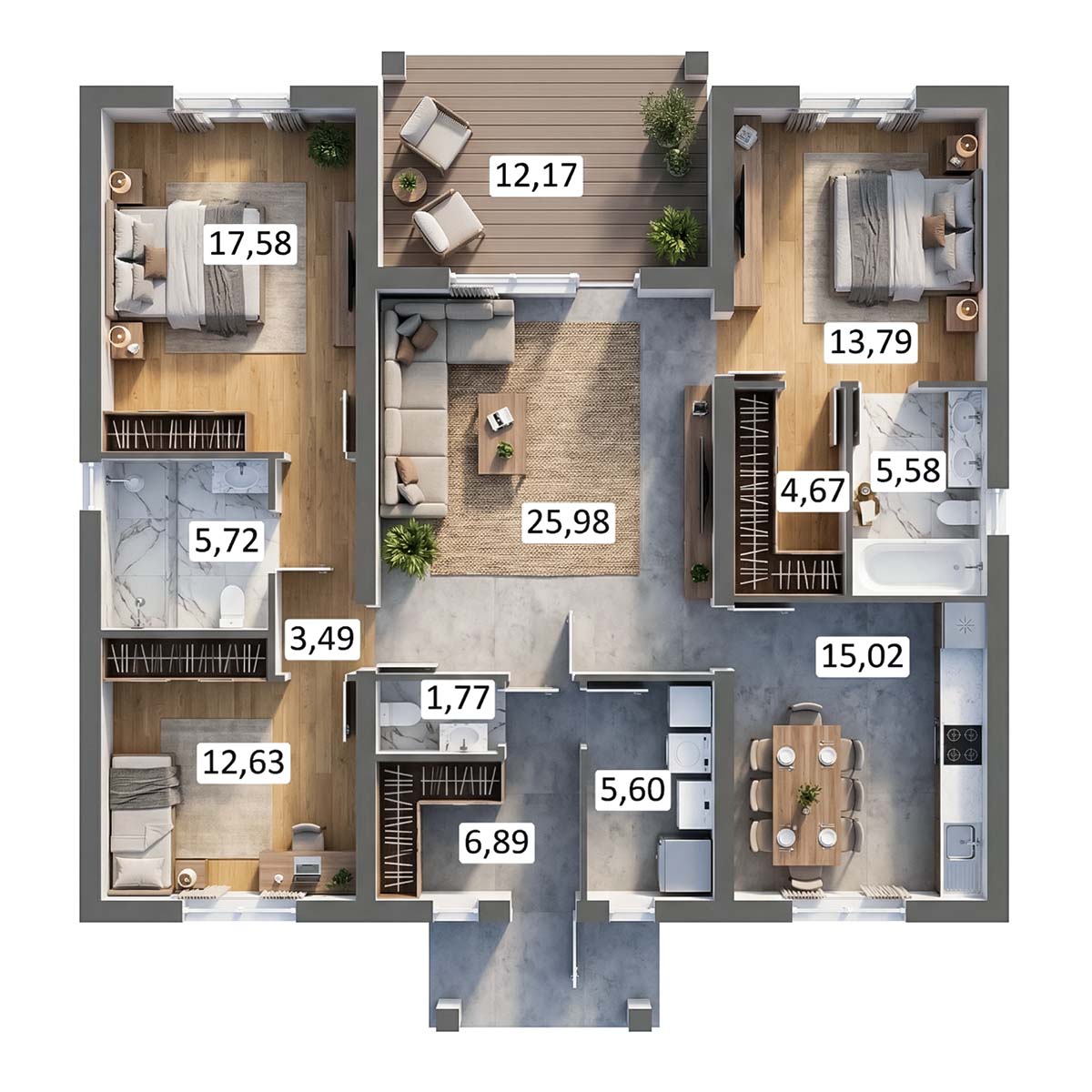 планировка дома 100 кв метров 120 м2