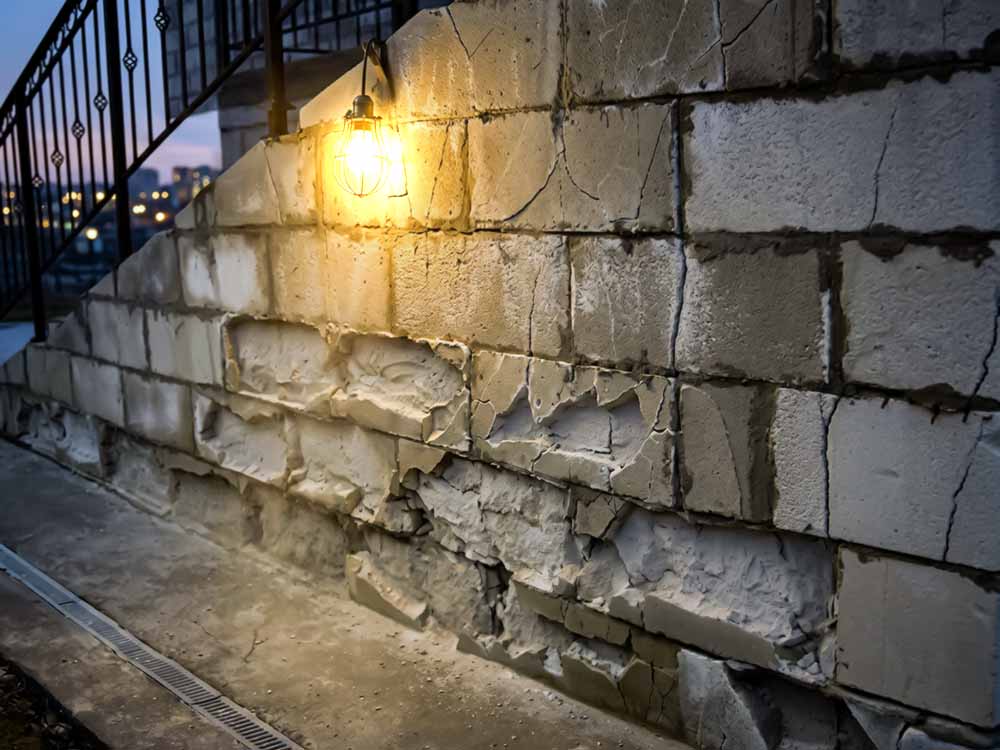 разрушение блоков из газобетона после намокания и замерзания