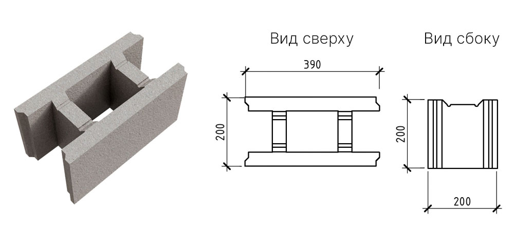 смарт блок рядовой строительный - размеры чертеж