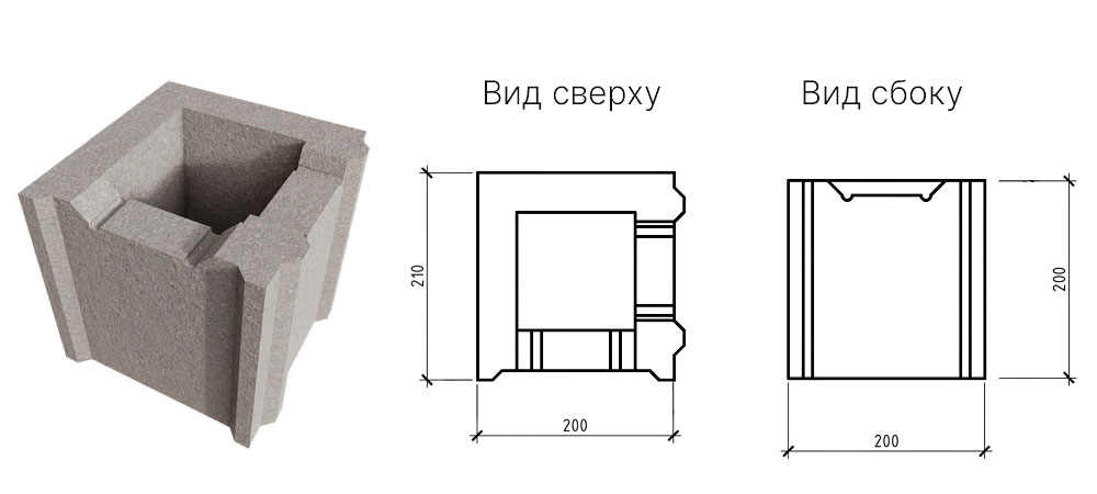 смарт блок строительный угловой доборный - размеры чертеж
