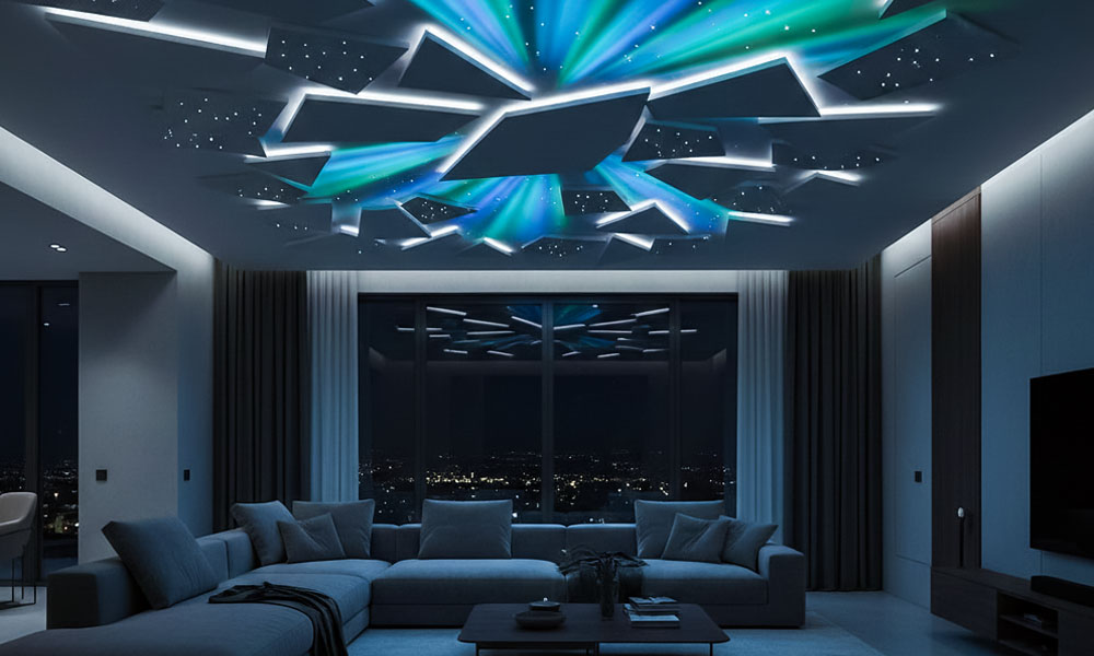 современный дизайн потолка