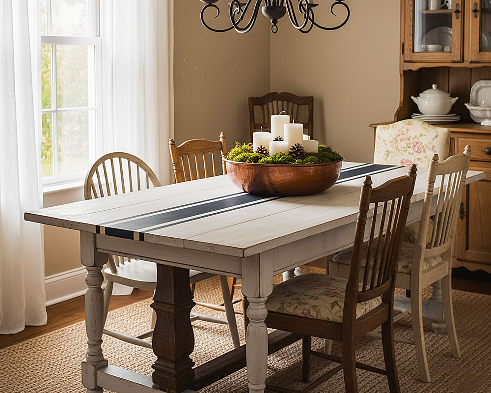 декор мебели старый стол покрасили белой краской