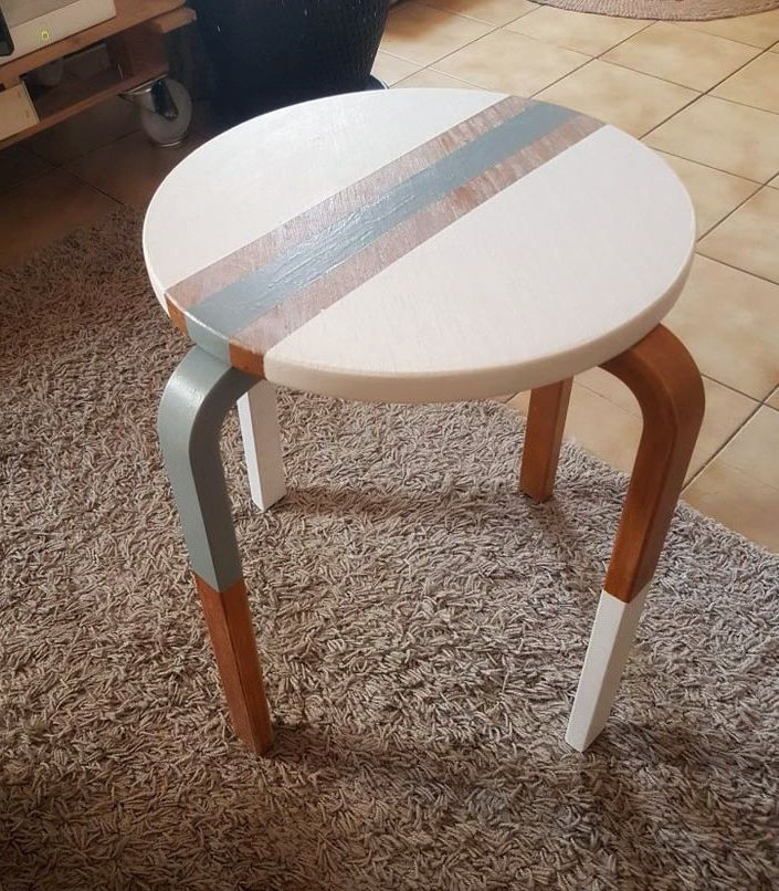 декор мебели стул покрашен краской