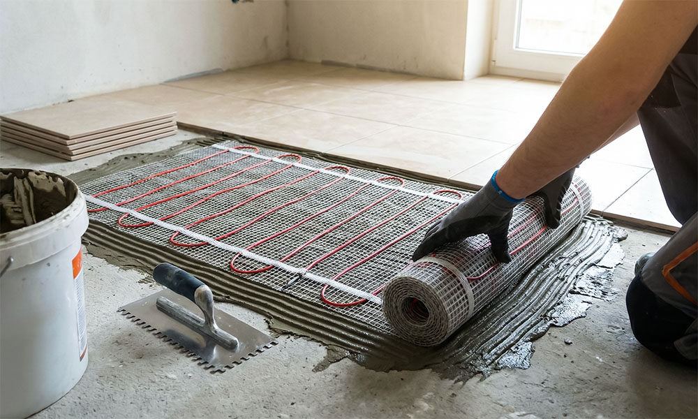 монтаж теплого пола укладка нагревательные маты