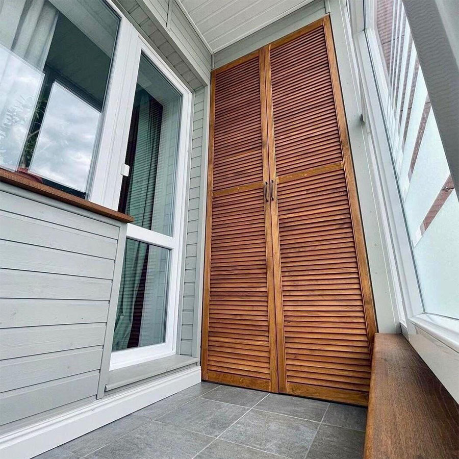 ремонт балкона место для хранения шкафчик