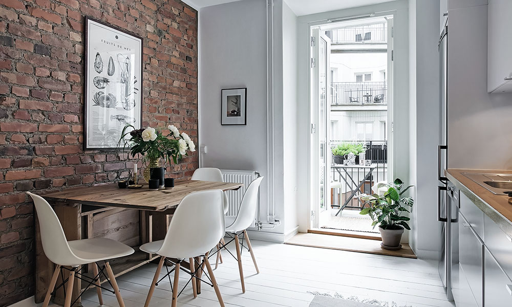 кухня отделка кирпичом дизайн